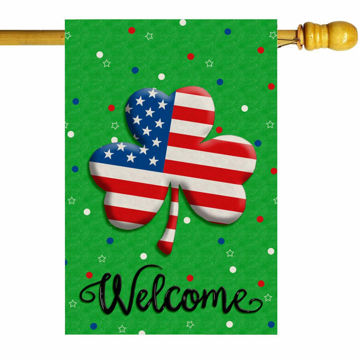 ZAEW St. Patrick's Day Shamrocks Garden Flag 12x18 Inch Green Double Sided by Deal US