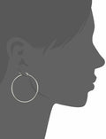 Amazon Essentials Stainless Steel Rounded Tube Hoop Earrings 40mm Silver by Deal US