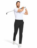 SERAMY Mens Golf Dress Pants Slim Fit Stretch Quick Dry Black Size 36 by Deal US