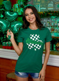 Women's St Patricks Holiday Loose Fit Irish Clover Glitter Crewneck Shirt XL by Deal US