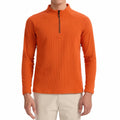 Men's Waffle Quarter Zip Pullover Shirt Mock Neck Sweatshirt Orange Size M by Deal US