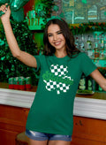 Women's St Patricks Holiday Loose Fit Irish Clover Glitter Crewneck Shirt XL by Deal US