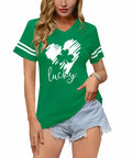 Womens St Patricks Lucky Green T Shirt Four-Leaf Clover Shamrock Size XXL by Deal US