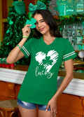 Womens St Patricks Lucky Green T Shirt Four-Leaf Clover Shamrock Size XXL by Deal US