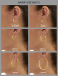 Amazon Essentials Stainless Steel Rounded Tube Hoop Earrings 40mm Silver by Deal US