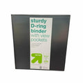 up & up 3-Ring Sturdy D-Ring Binder with View Pockets 1.5 inch Black by Deal US