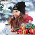 Lightbird Initials Beanie Winter Hat Black for Women Teens by Deal US