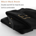 Lightbird Initials Beanie Winter Hat Black for Women Teens by Deal US
