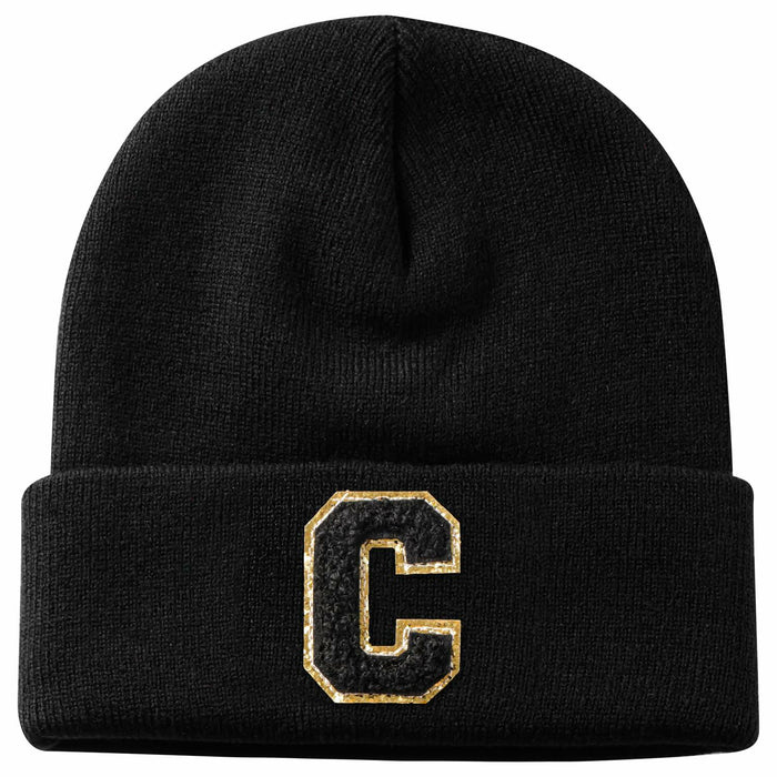 Lightbird Initials Beanie Winter Hat Black for Women Teens by Deal US