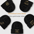 Lightbird Initials Beanie Winter Hat Black for Women Teens by Deal US