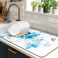 Edeesky Dish Drying Mat Leather Diatomite Kitchen Counter 12x20 Large by Deal US