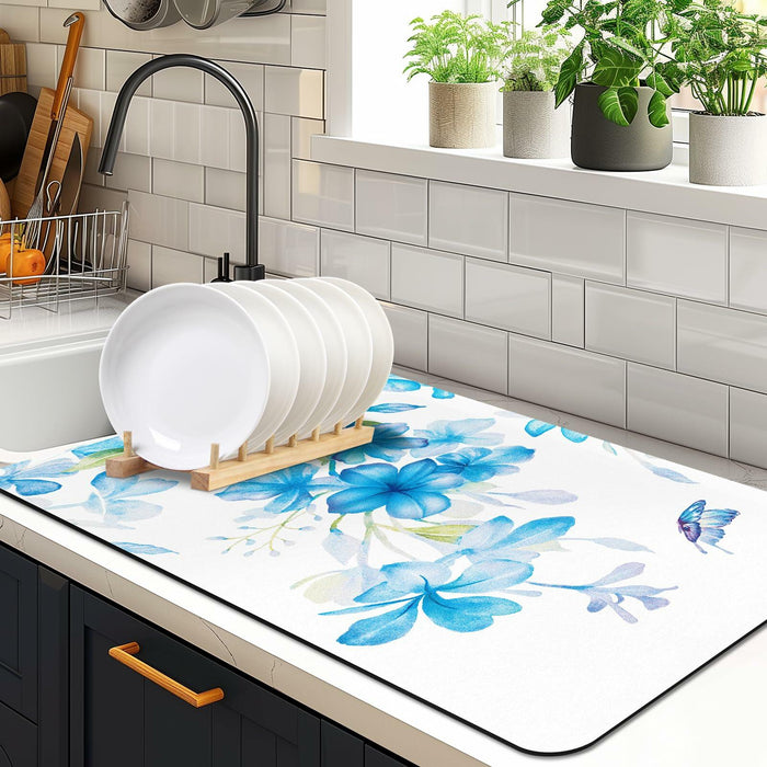 Edeesky Dish Drying Mat Leather Diatomite Kitchen Counter 12x20 Large by Deal US