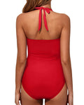 Tempt Me Women Red Tummy Control One Piece Push Up Swimsuit Halter Size 22W by Deal US