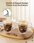 Double Walled Glass Coffee Mug Dolphins 9oz Clear Insulated Cup by Deal US