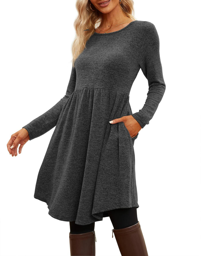 Jar of Love Womens Long Sleeve Mini Sweater Dress Dark Grey Size M by Deal US