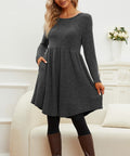 Jar of Love Womens Long Sleeve Mini Sweater Dress Dark Grey Size M by Deal US