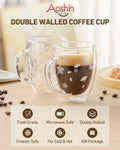 Double Walled Glass Coffee Mug Dolphins 9oz Clear Insulated Cup by Deal US