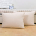 Jepeak Linen Throw Pillow Covers 20x20 Inch Butter Beige 2 Pack by Deal US