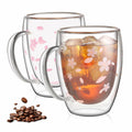 Double Walled Glass Coffee Mug Dolphins 9oz Clear Insulated Cup by Deal US