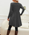 Jar of Love Womens Long Sleeve Mini Sweater Dress Dark Grey Size M by Deal US