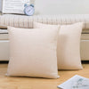 Jepeak Linen Throw Pillow Covers 20x20 Inch Butter Beige 2 Pack