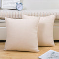 Jepeak Linen Throw Pillow Covers 20x20 Inch Butter Beige 2 Pack by Deal US