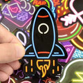 Neon Waterproof Vinyl Stickers Pack 50pcs Multicolor for Laptop Water Bottle by Deal US