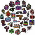 Neon Waterproof Vinyl Stickers Pack 50pcs Multicolor for Laptop Water Bottle by Deal US