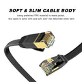 LEKVKM Cat 6 Ethernet Cable 25ft High Speed RJ45 Flat White LAN Cable by Deal US