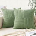 EMEMA Corduroy Throw Pillow Covers 12x20 Rust Pack of 2 Boho Decorative by Deal US