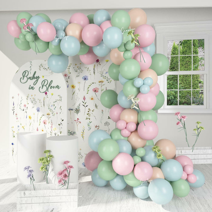 Soonlyn Baby In Bloom Balloon Arch Kit 14ft Baby Shower Decorations Wildflower by Deal US
