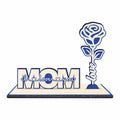 Nuckxy Wooden Rose with Stand Mom I Love You Decor Blue Desktop Ornament by Deal US