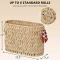 ELINZINE Toilet Paper Holder & Storage Basket for 6 Mega Rolls Grey 1 Pack by Deal US