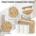 ELINZINE Toilet Paper Holder & Storage Basket for 6 Mega Rolls Grey 1 Pack by Deal US
