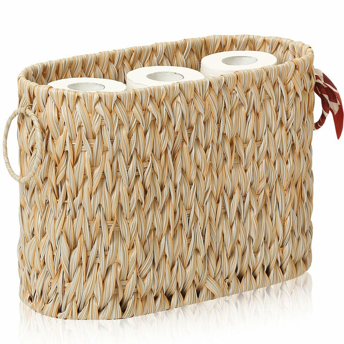 ELINZINE Toilet Paper Holder & Storage Basket for 6 Mega Rolls Grey 1 Pack by Deal US