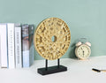 Geometric Mandala Decorative Sculpture Round Art Piece White Elegant Decor by Deal US