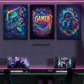 Yolbcdr Gaming Posters Set of 3 Video Game Wall Art 16x24in Unframed by Deal US
