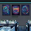 Yolbcdr Gaming Posters Set of 3 Video Game Wall Art 16x24in Unframed by Deal US