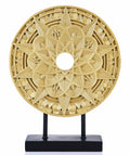 Geometric Mandala Decorative Sculpture Round Art Piece White Elegant Decor by Deal US