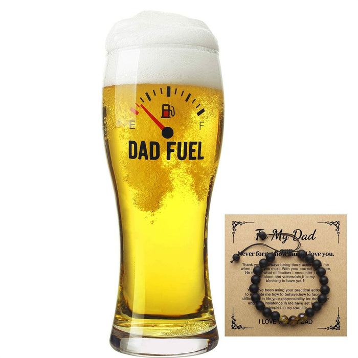 Luka Tech Funny Beer Glass 450ml Unique Father's Day Gift for Dad by Deal US