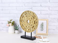 Geometric Mandala Decorative Sculpture Round Art Piece White Elegant Decor by Deal US