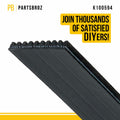 PartsBroz K070763 Micro-V Serpentine Drive Belt Compatible with Gates Black by Deal US