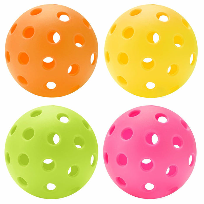 U-pick Pickleball Balls 40 Holes Outdoor Durable High Elasticity 4 Pack Multi by Deal US