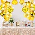 28Pcs Happy Birthday Foil Balloons Star Heart 18" Gold Confetti by Deal US