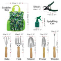 9-Piece Garden Tools Set with Gloves and Colorful Tote - Gardening Kit by Deal US