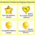 28Pcs Happy Birthday Foil Balloons Star Heart 18" Gold Confetti by Deal US