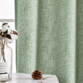 Jinchan Faux Linen Curtains 96” Gray Farmhouse Grommet Light Filtering Set by Deal US