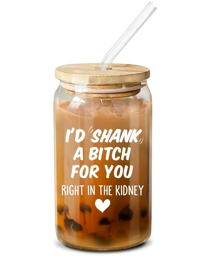 NewEleven Friendship Coffee Glass 16 Oz Gift for Women Female Bestie by Deal US
