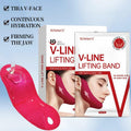 ROWMATE Chin Strap Toning Hydrogel Collagen Mask Hyaluronic Acid Red 10 pcs by Deal US