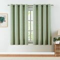 Jinchan Faux Linen Curtains 96” Gray Farmhouse Grommet Light Filtering Set by Deal US